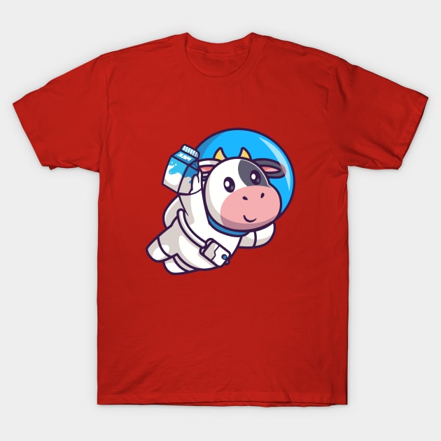 Meme cow astronaut flying with milk T-Shirt by kiwodesign